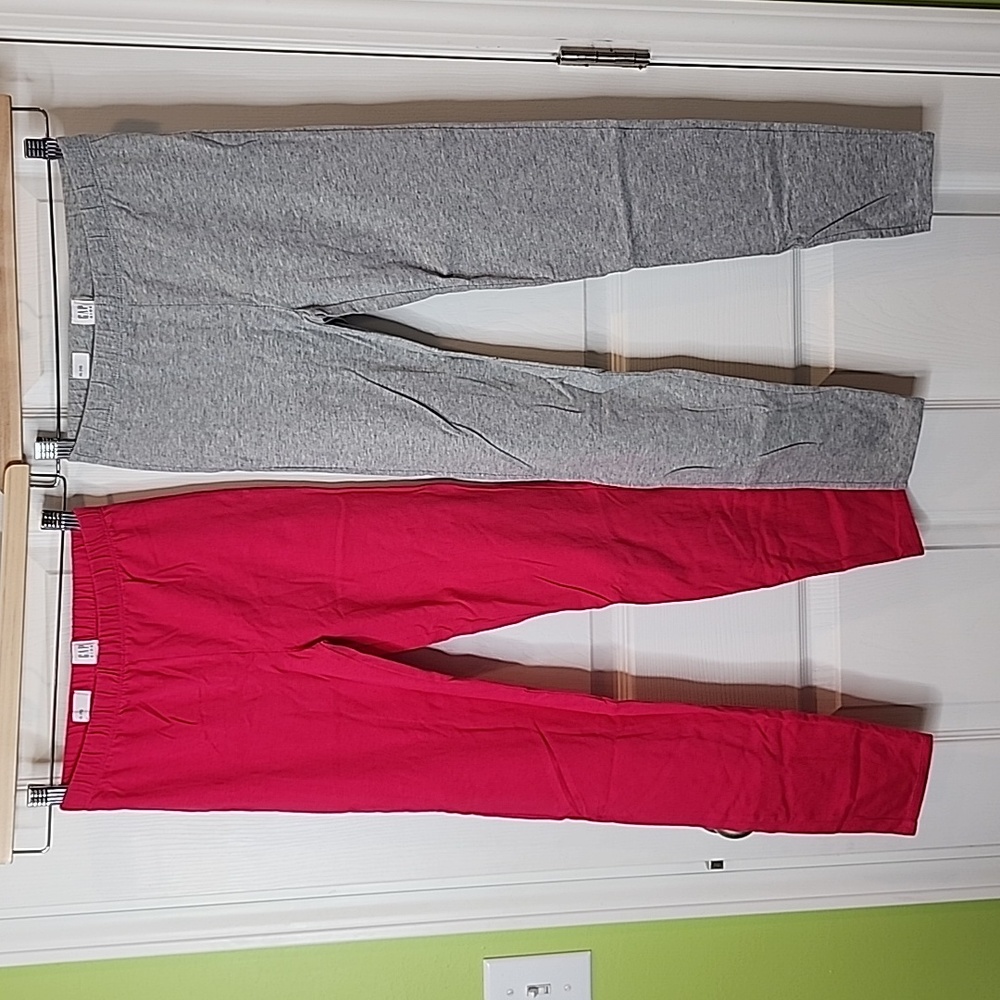 GAP Kids Heathered Gray and Pink Leggings 2 Piece Lot, Girls Size XL (12)